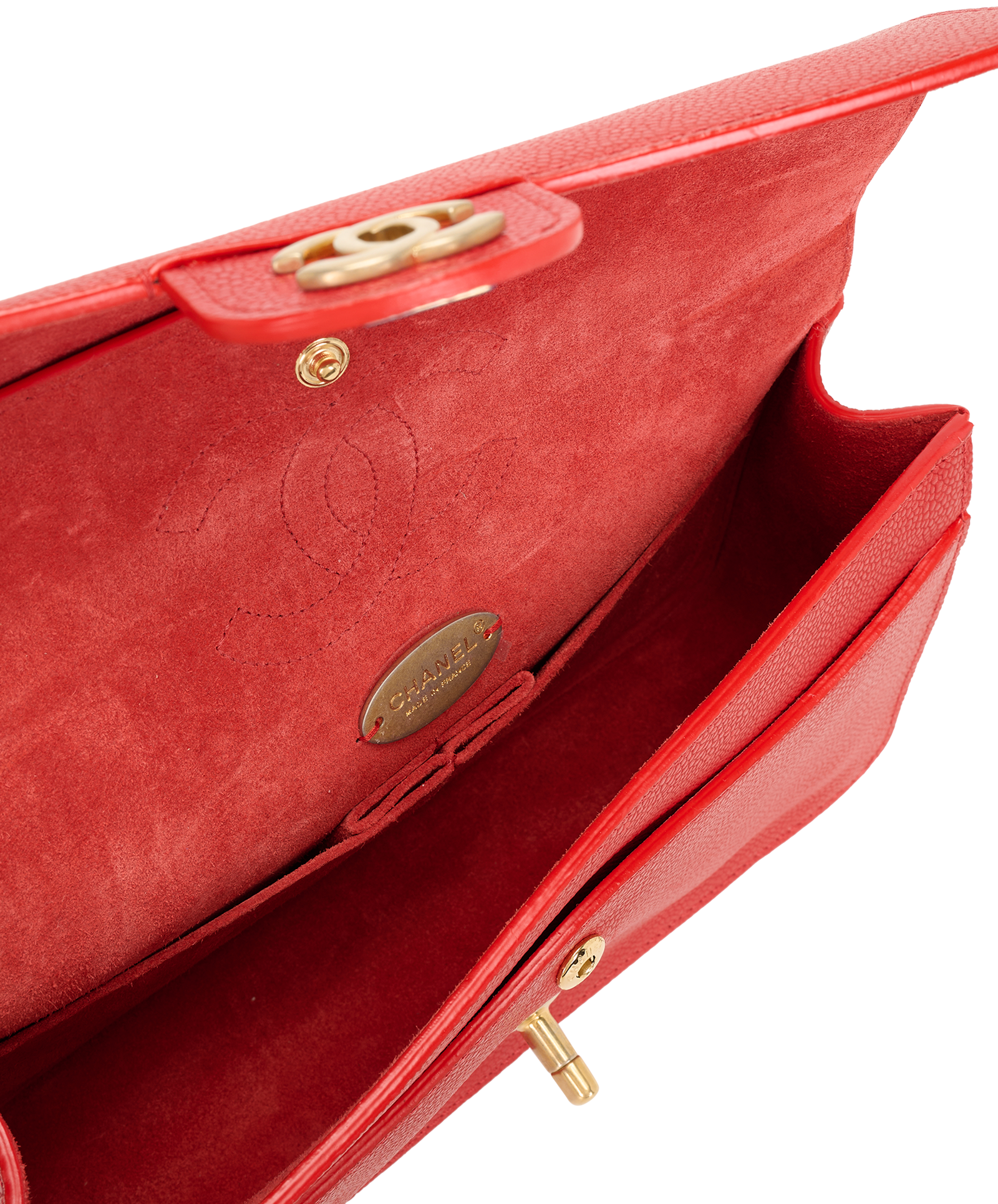Classic Medium Double Flap, &pound;3,500, Handbags, Red, Caviar, Other view